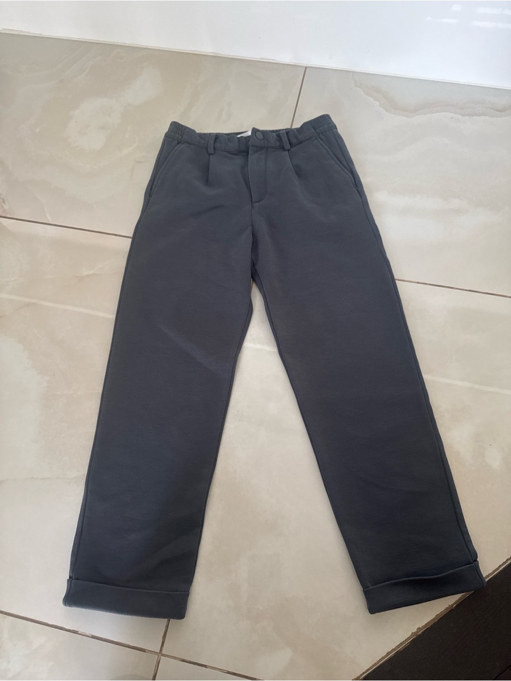 Zara Men's Straight-Leg Chinos - Charcoal